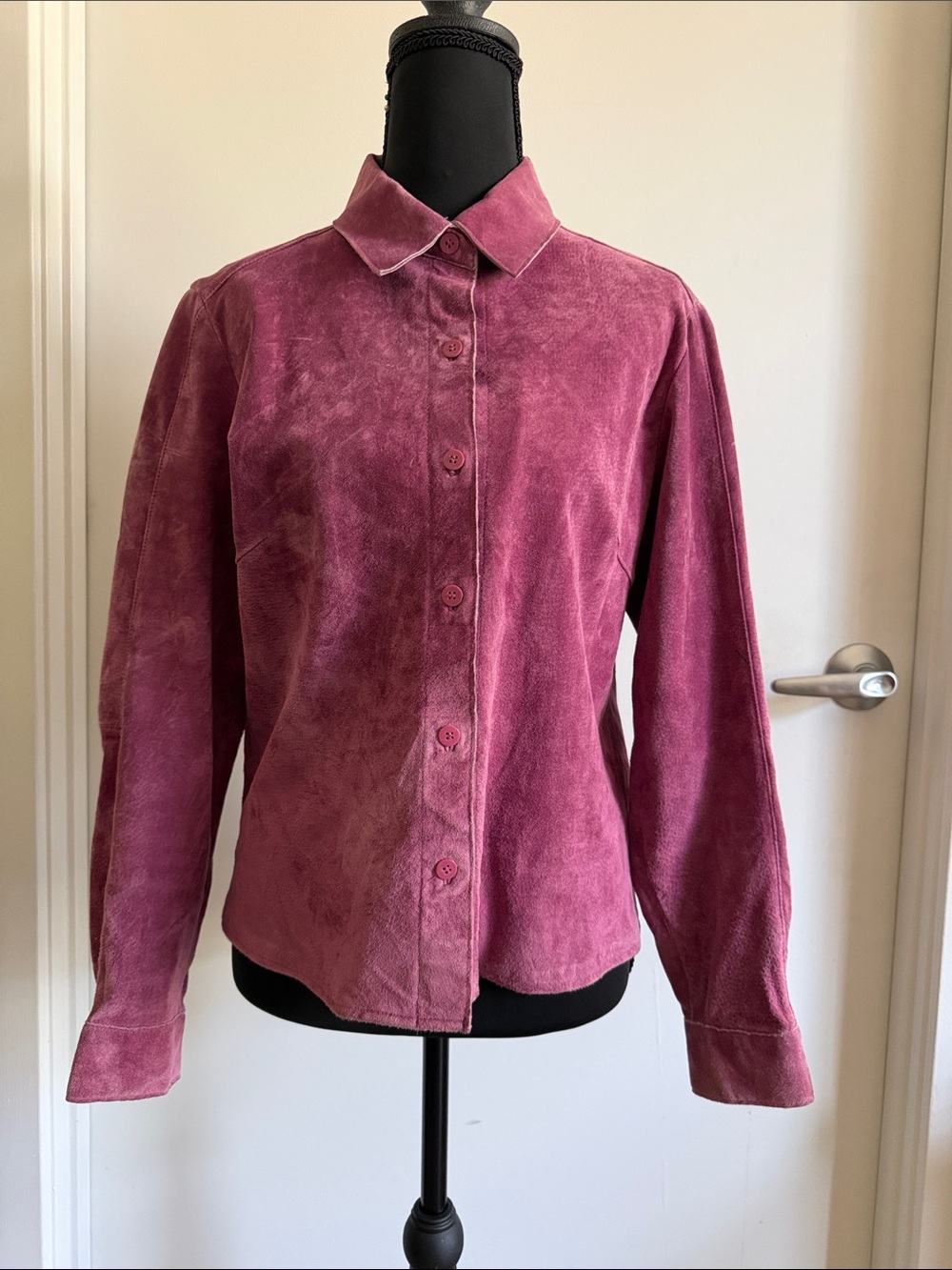 Women's Bagatelle Vintage Suede in Rose Button-Up Jacket in Rose Sz S